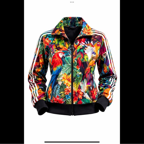 adidas Jackets & Blazers - Adidas Originals Trefoil Track Suit Tropical Bird Print Jacket Pants Small OG